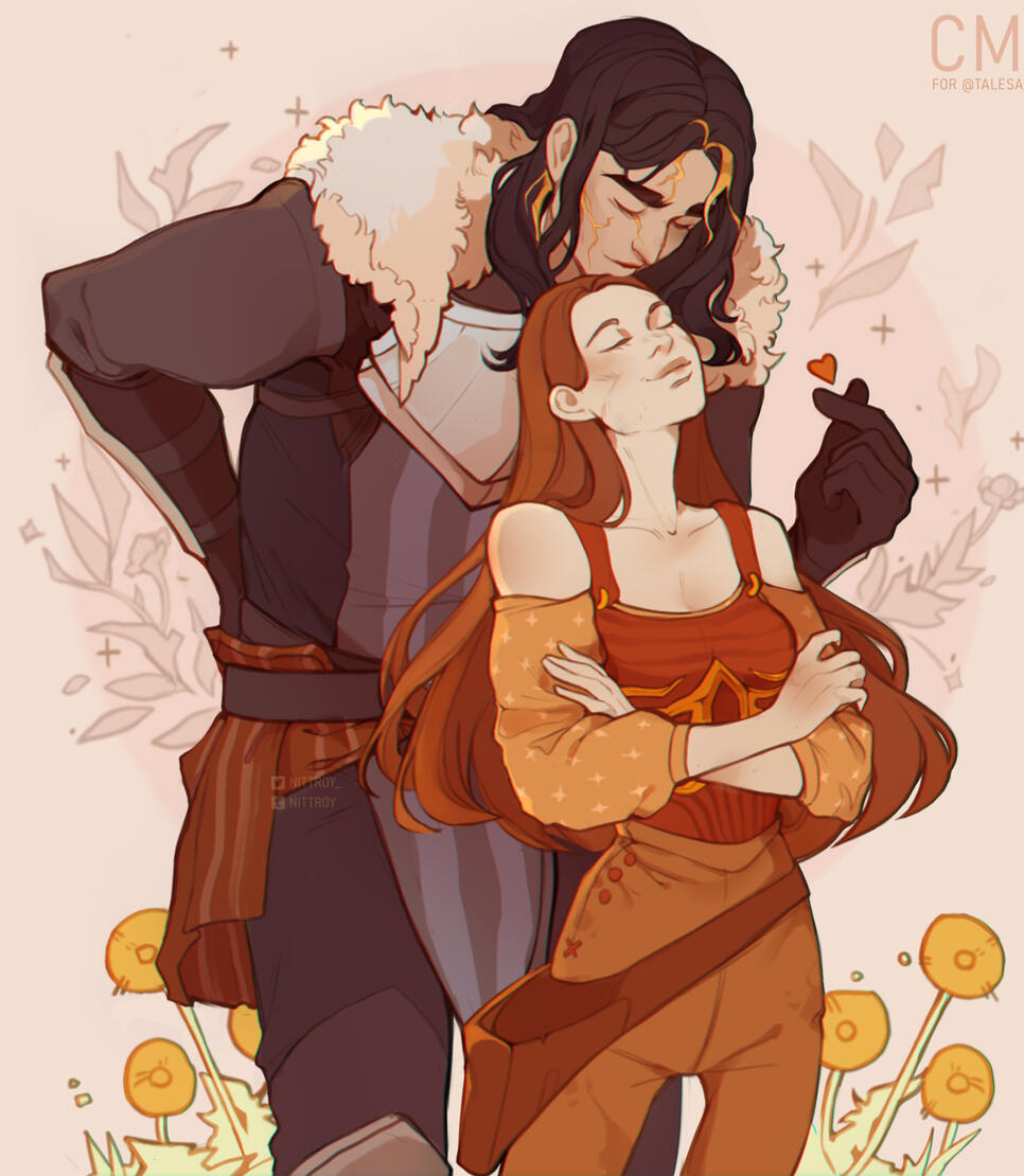 Flatcolor half, 2 chars | OCs by @TalesArchived (twt)