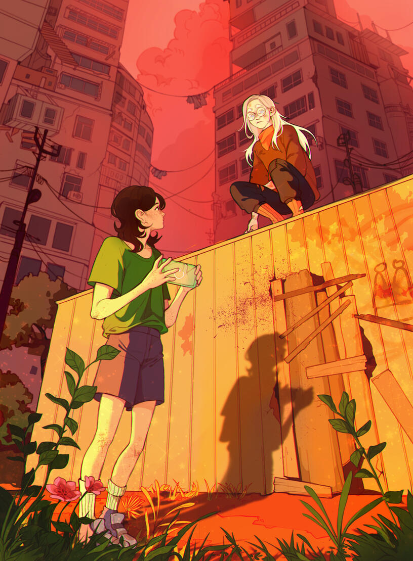 Rendered scene, 2 chars + architecture | OCs belong to me